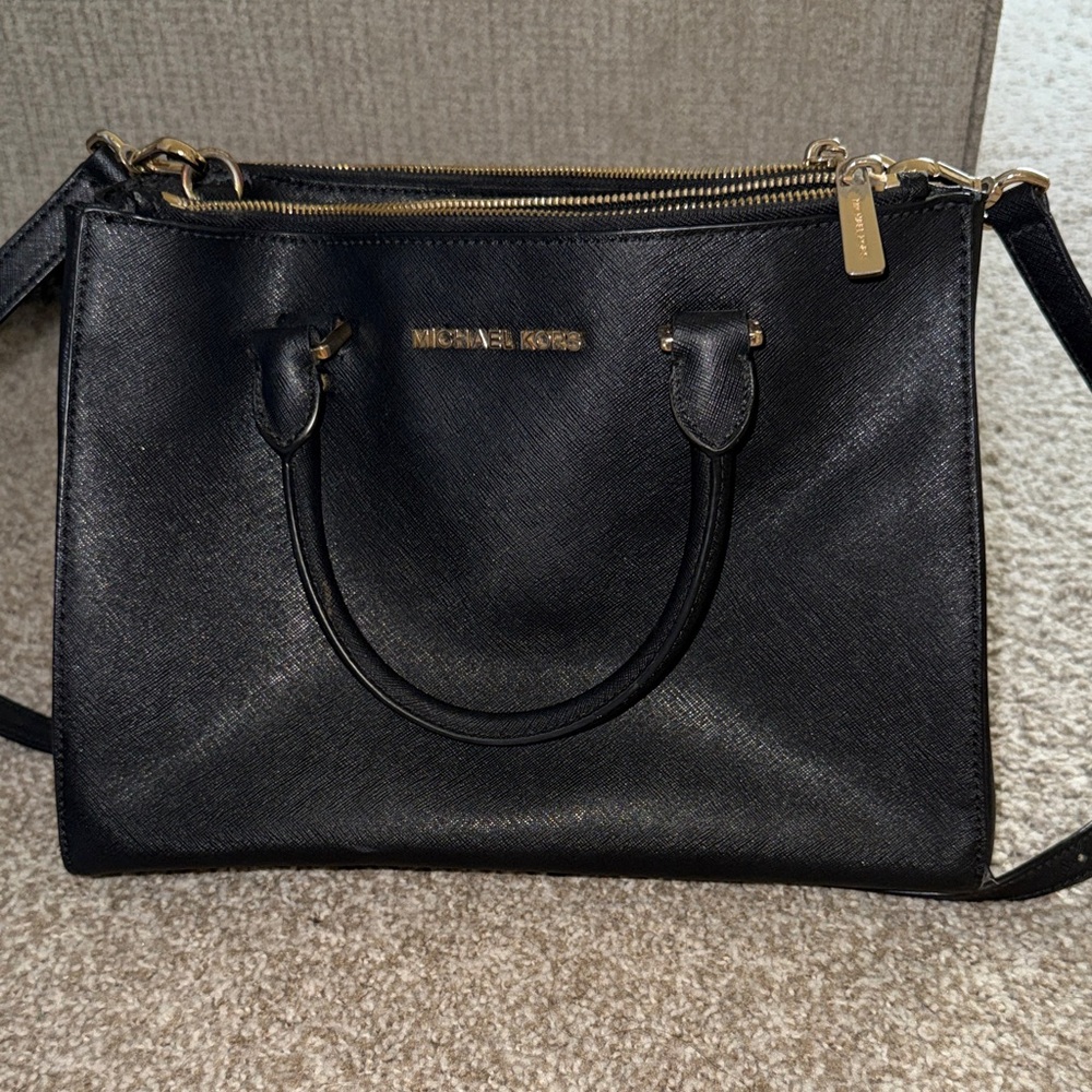 Michael Kors Black Saffiano Leather Satchel